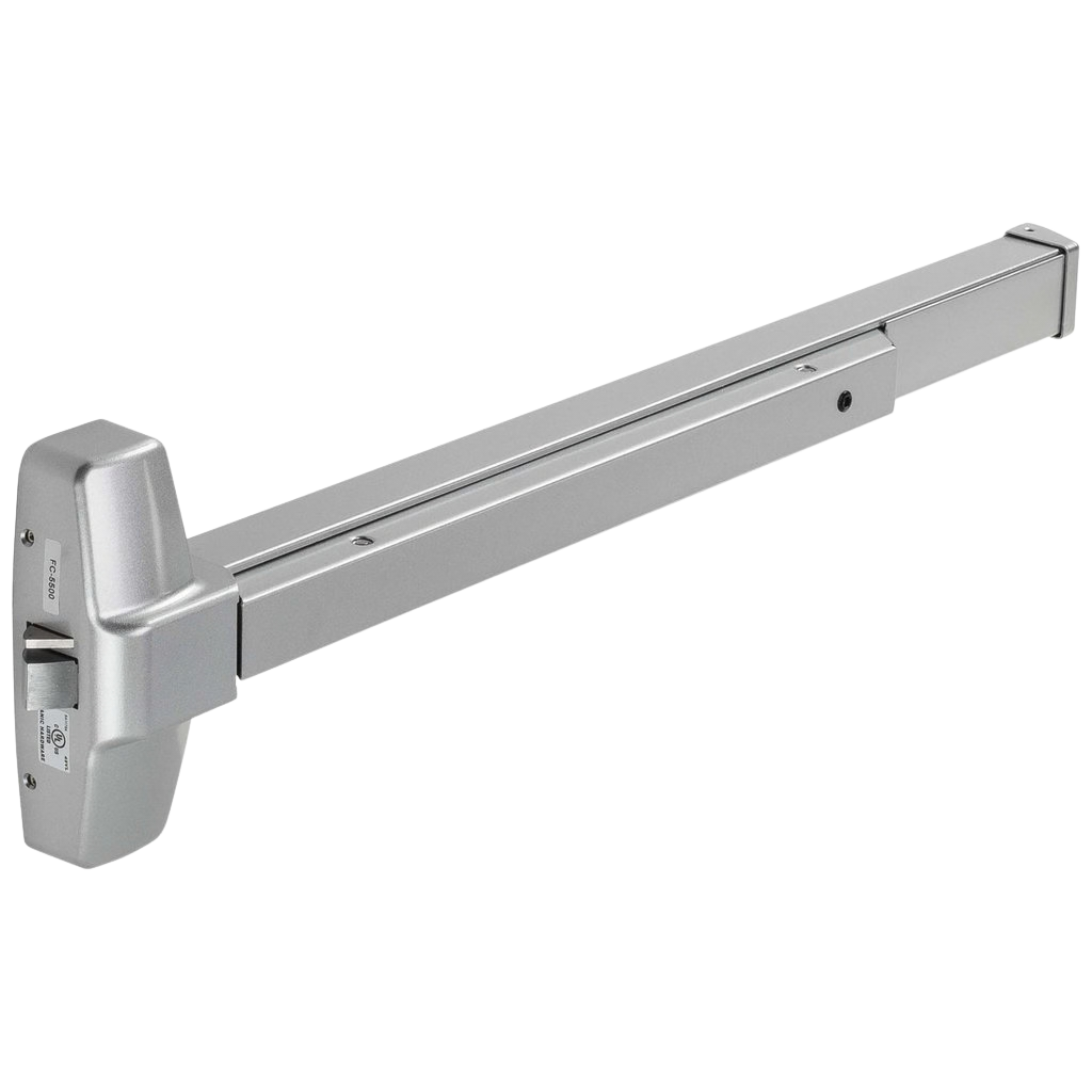 A modern, silver, electronic security door detector with a long, horizontal bar and a rounded attachment on one end.