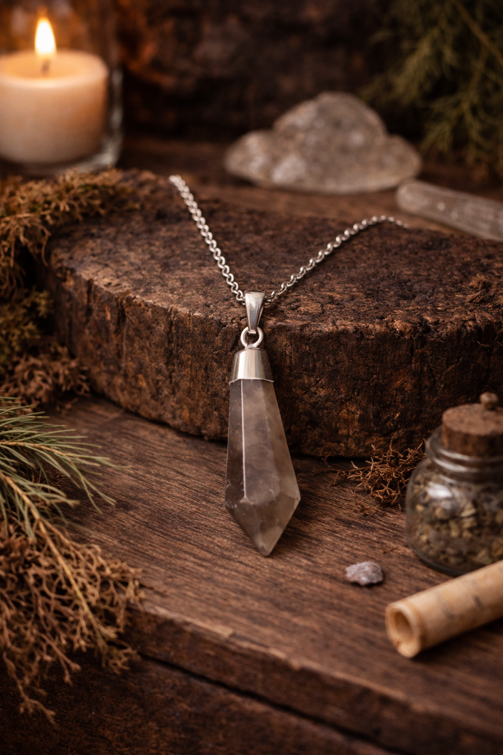Smokey Quartz Sterling Silver Pendant