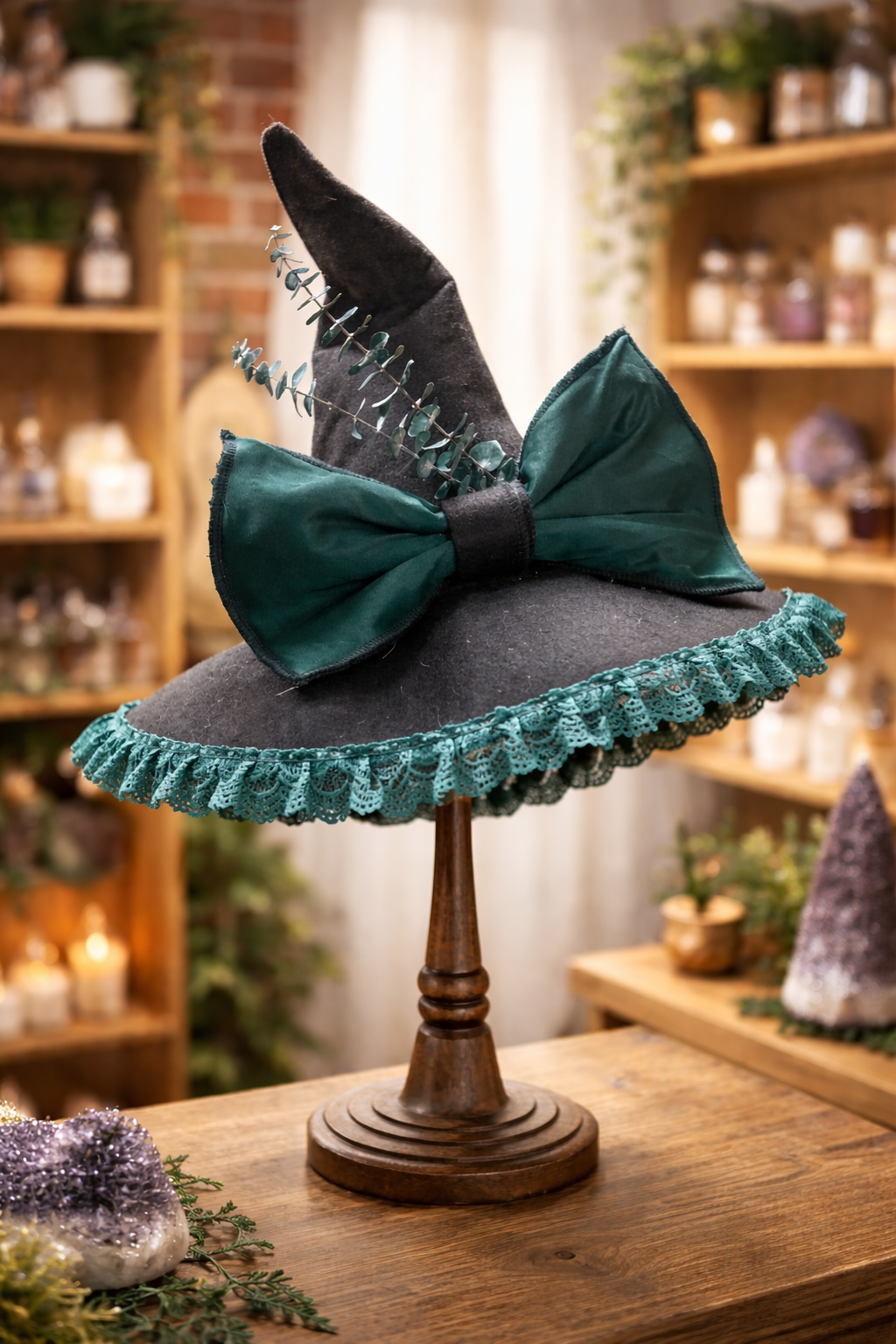 Black and Green Witches Hat