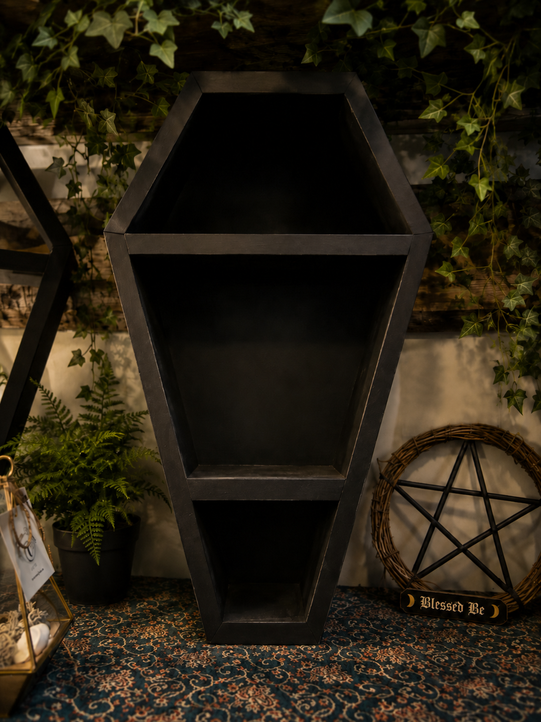Enchanting Pine Coffin Bookshelf