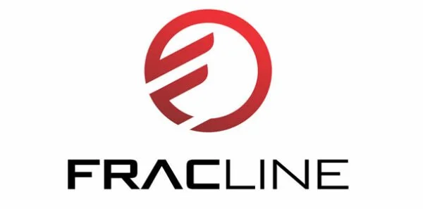 Red circular logo with a stylized letter E inside, and the word 'FRACLINE' written below in black.
