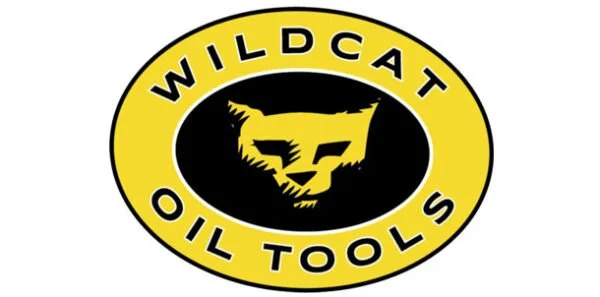 Wildcat Oil Tools logo with yellow oval containing a black and yellow wildcat face.