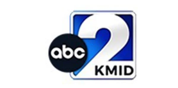 Logo of ABC 2 TV station, KMID, featuring the number 2 with blue and black colors.