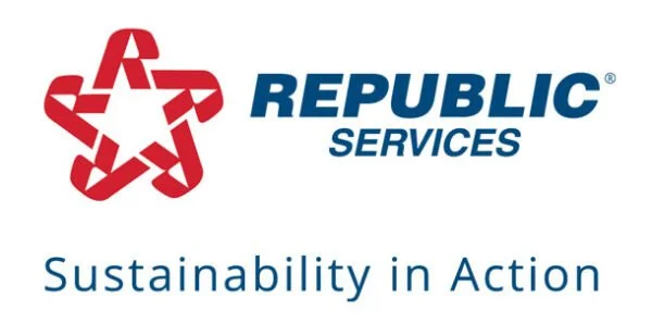 Logo for Republic Services with the tagline 'Sustainability in Action'
