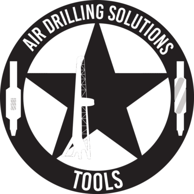 Logo for Air Drilling Solutions Tools featuring a black star, a drilling rig, and tool icons.