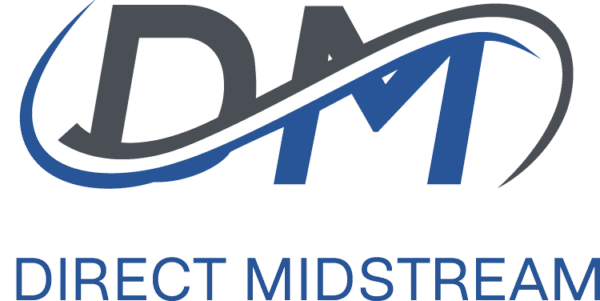 Logo of Direct Midstream with stylized letters D and M and a swoosh design.