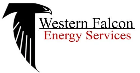 Western Falcon Energy Services logo featuring a black falcon head with a stylized design.