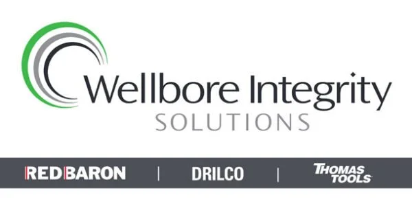 Logo for Wellbore Integrity Solutions with sponsors Red Baron, Drilco, and Thomas Tools at the bottom.