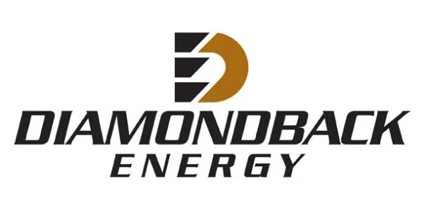 Diamondback Energy logo with black and gold design elements.