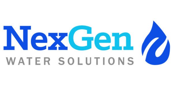 NexGen Water Solutions logo with blue text and water droplet icon