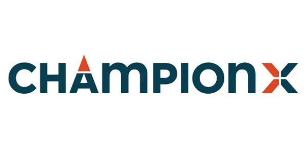 Champion logo with stylized text and geometric design elements.