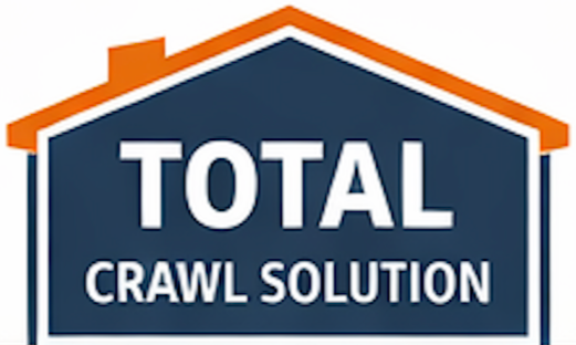 Logo with a house outline and the text 'TOTAL CRAWL SOLUTION' inside.