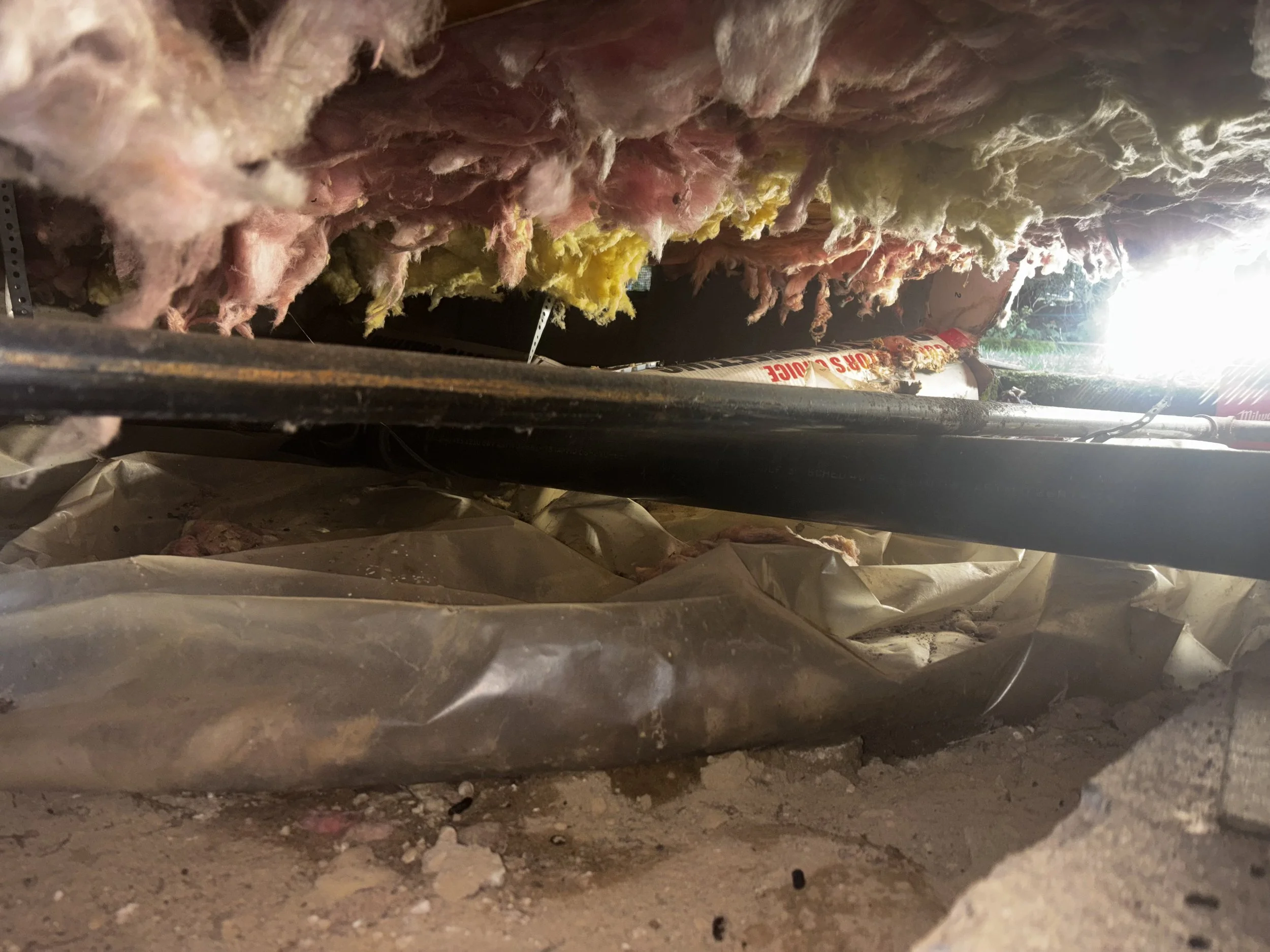 Falling down crawl space insulation