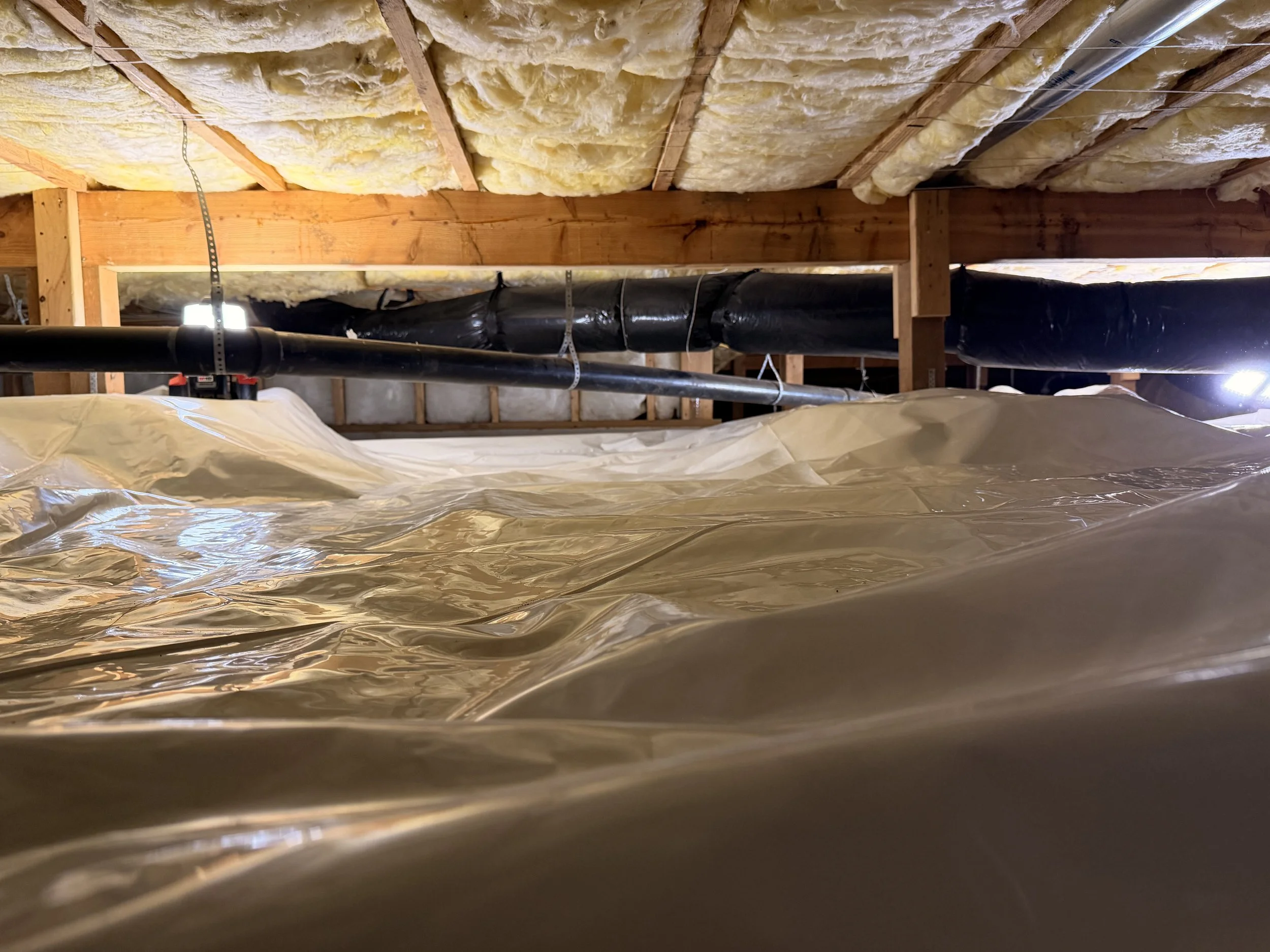 New and clean crawl space vapor barrier