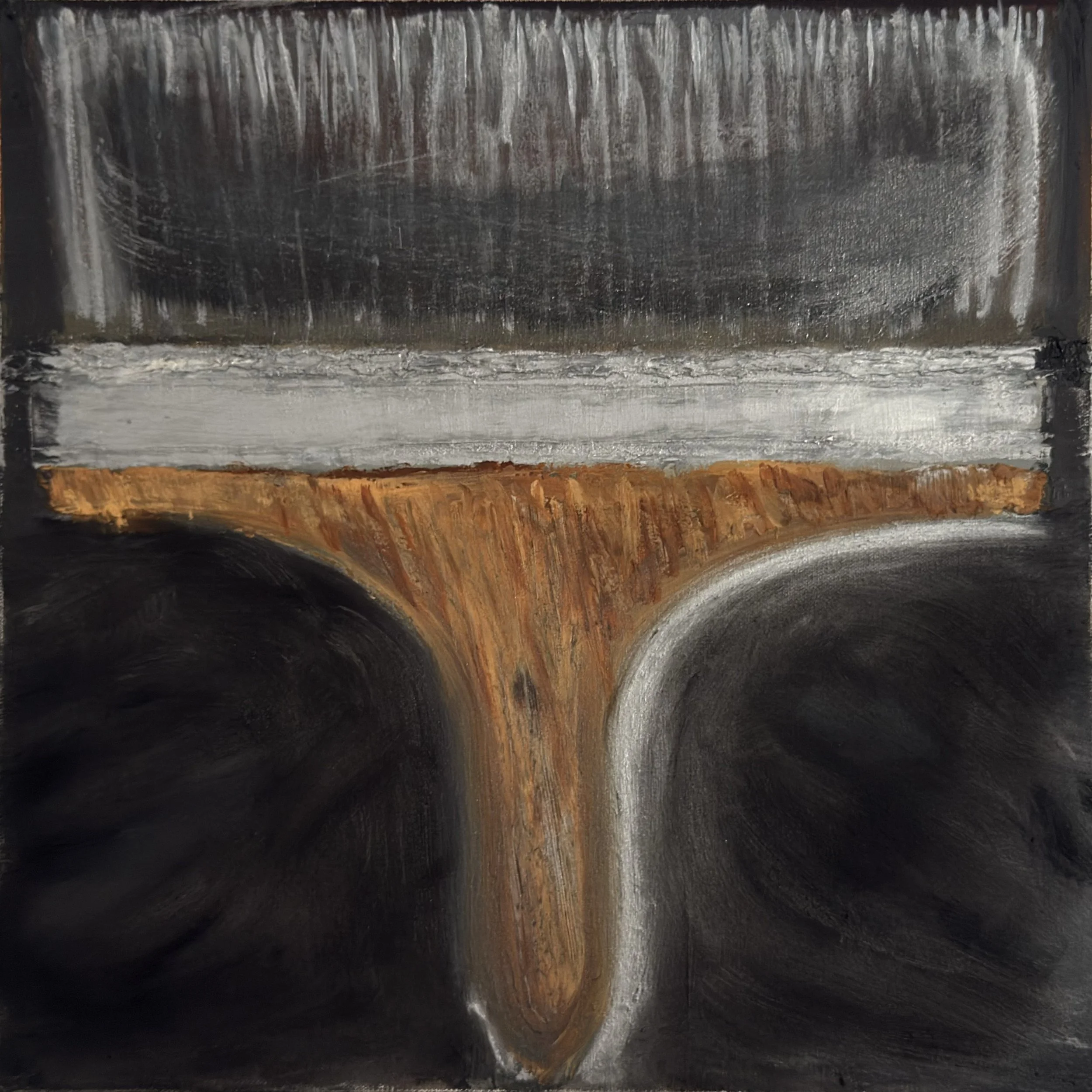 Bristle and Wheat , 2025-2026. Oil, wax, and pigment on canvas. 18" x 18" inches (45.72" x 45.72" cm). 