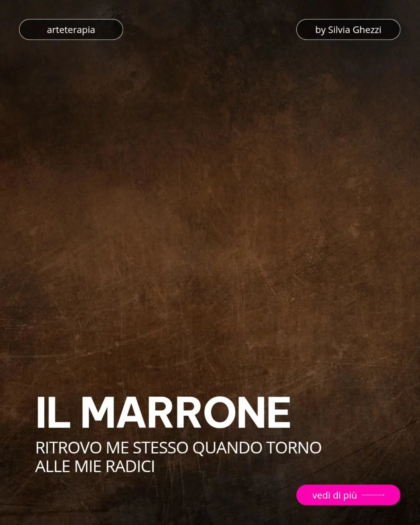 🤎 MARRONE

&Egrave; il colore della terra.
Racchiude il significato del radicamento, della concretezza e della capacit&agrave; di accogliere.

&Egrave; il colore della Madre Terra: sostiene, protegge, nutre e offre uno spazio in cui poter crescere.
