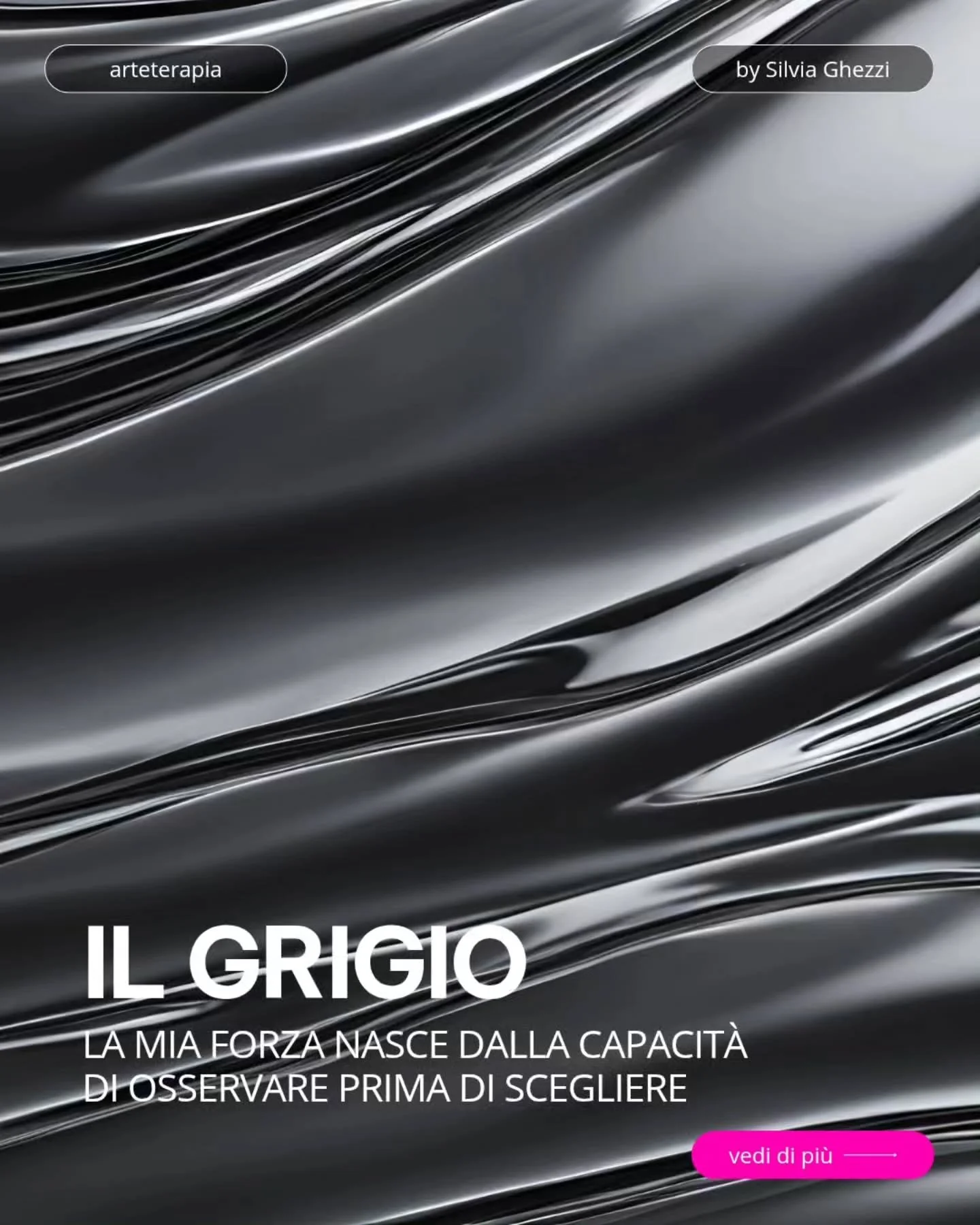⚪️ GRIGIO

Il grigio non &egrave; semplicemente il colore della neutralit&agrave;.
Racchiude due anime molto diverse.

Da una parte &egrave; l'argento della Luna: intuizione, conoscenza, trasformazione, immaginazione e ascolto dell'inconscio.
Dall'al