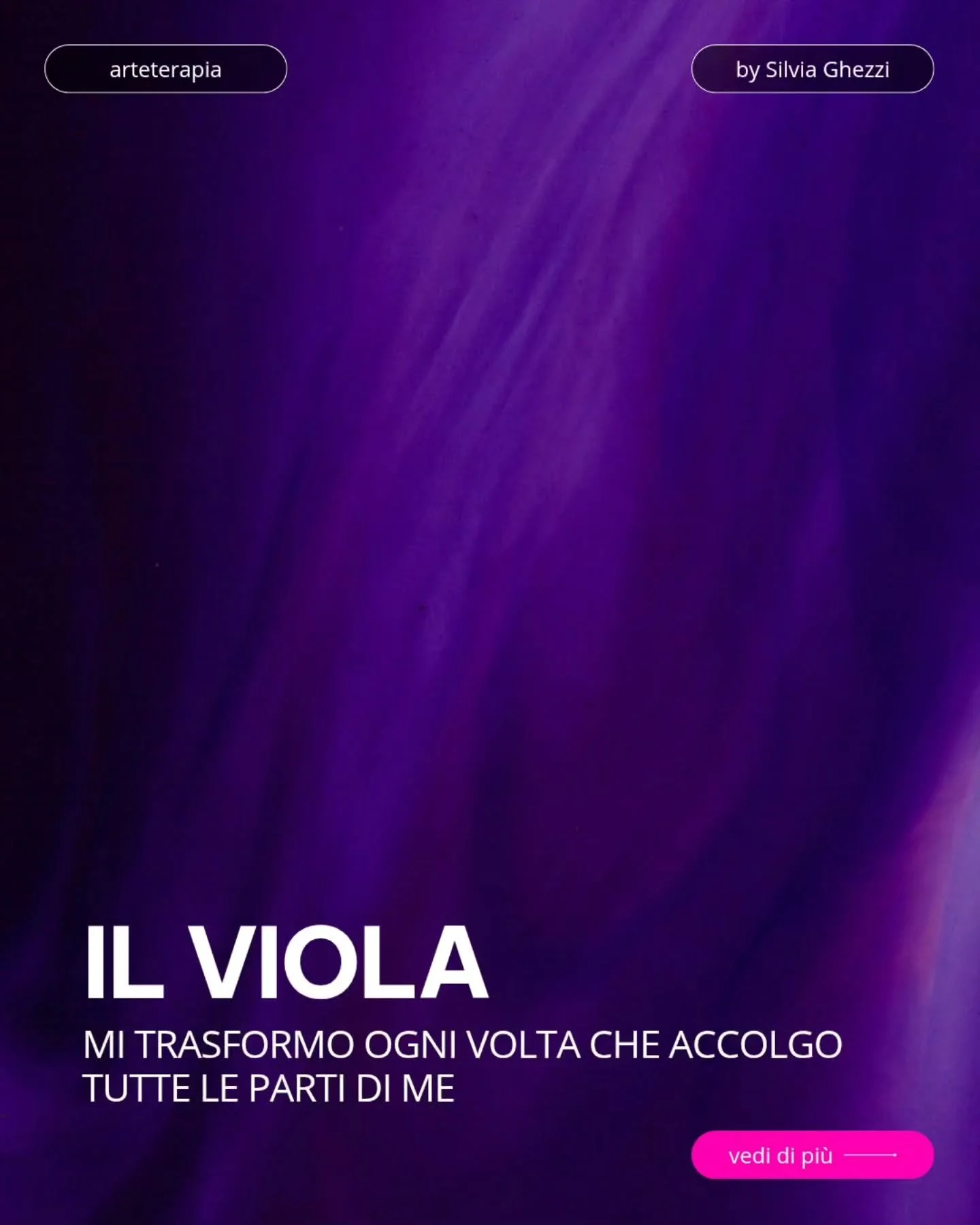 💜 VIOLA
&Egrave; il colore della trasformazione.
Nasce dall'incontro tra il rosso e il blu: materia e spirito, azione e contemplazione, energia e introspezione.
Non rappresenta una semplice fusione, ma la capacit&agrave; di tenere insieme gli oppost