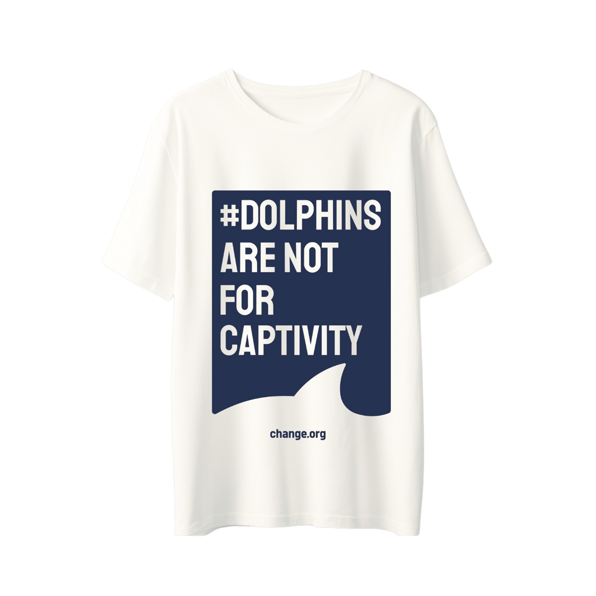 Dolphin Fin White T-Shirt (ENG)
