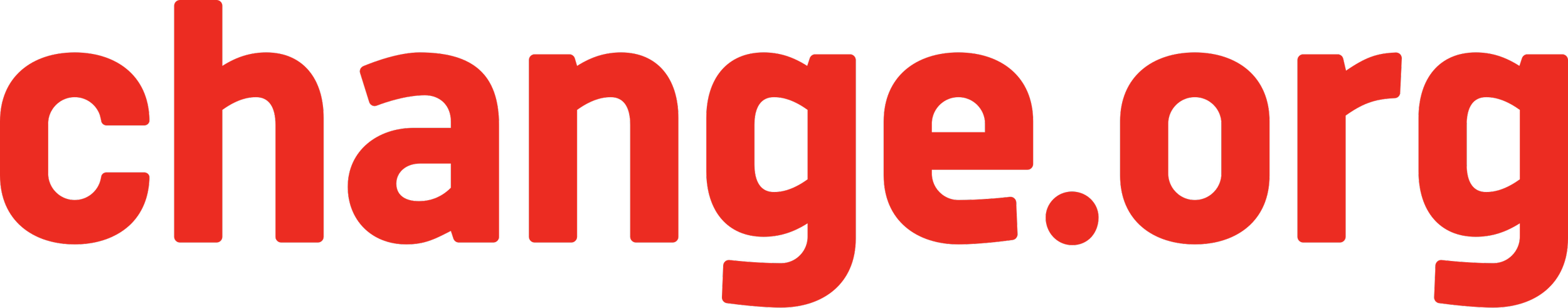 Change.org logo in red