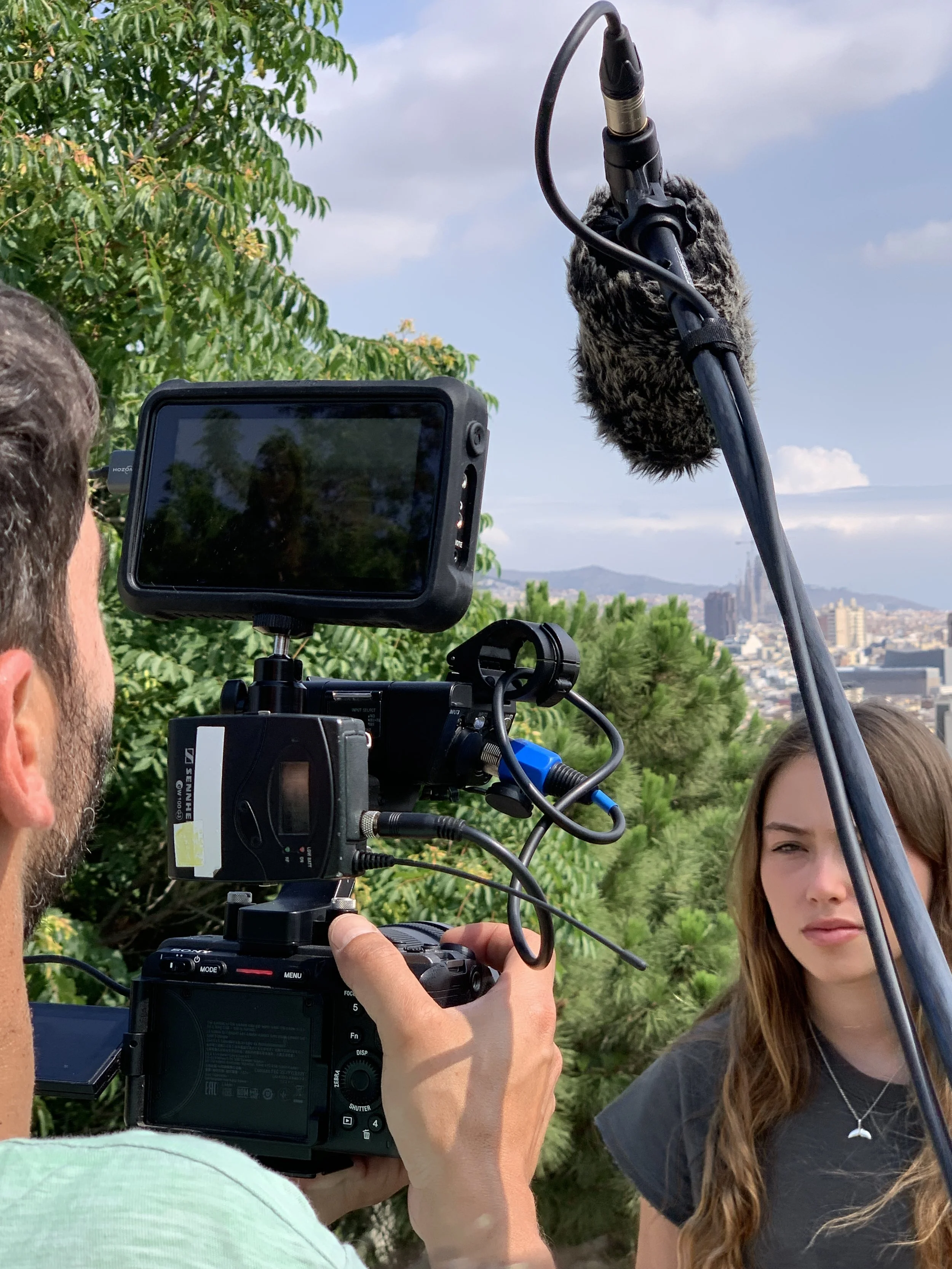 Environmental youth activist Olivia Mandle during a film shoot for the TV series "Kanviem?"