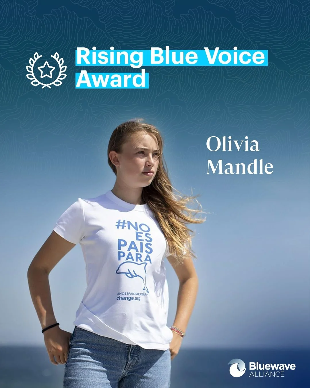 Environmental youth activist Olivia Mandle recipient of the Rising Blue Voice Award, sponsored by Bluewave Alliance.