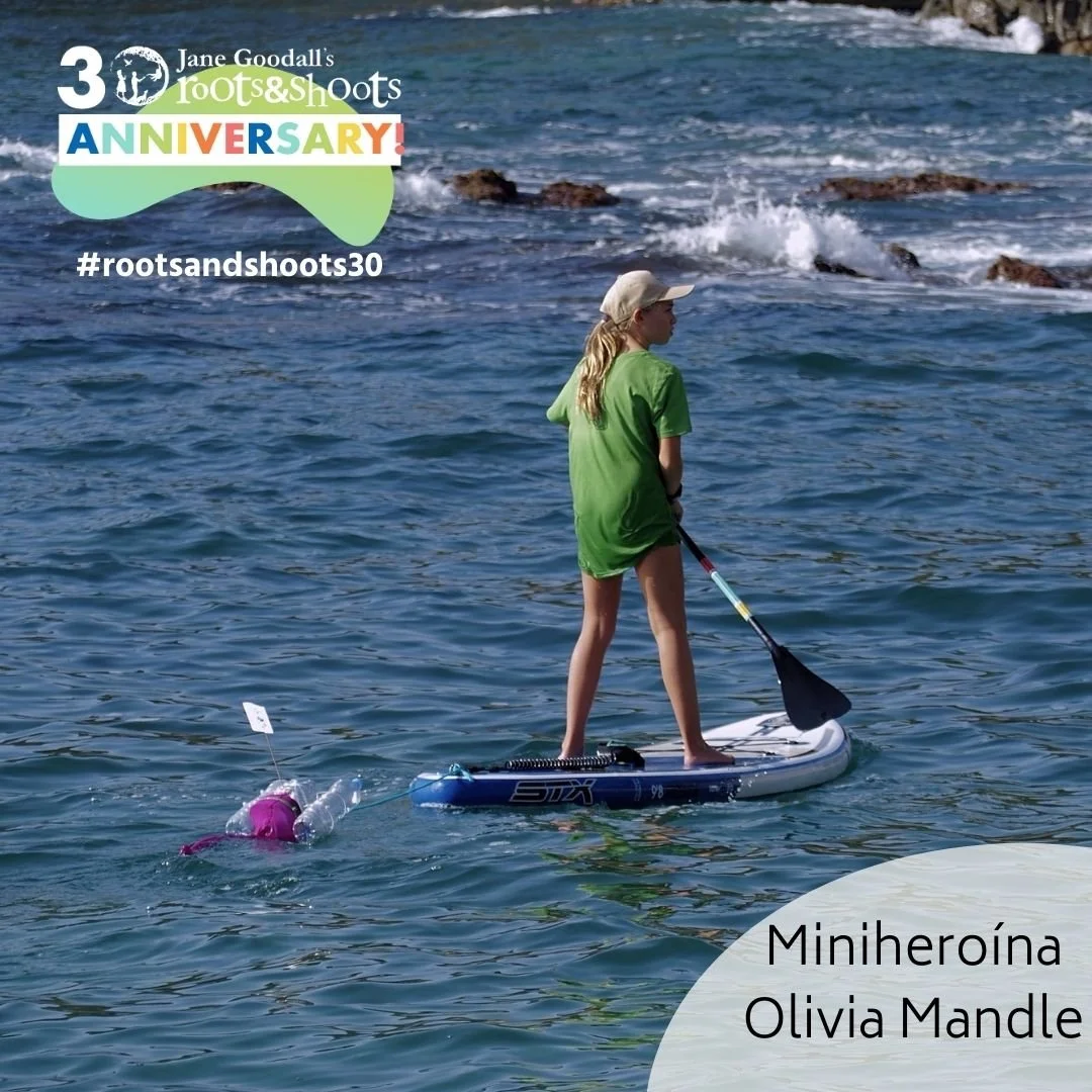 Environmental youth activist Olivia Mandle recipient of the award from The Jane Goodall Institute and Roots and Shoots organization