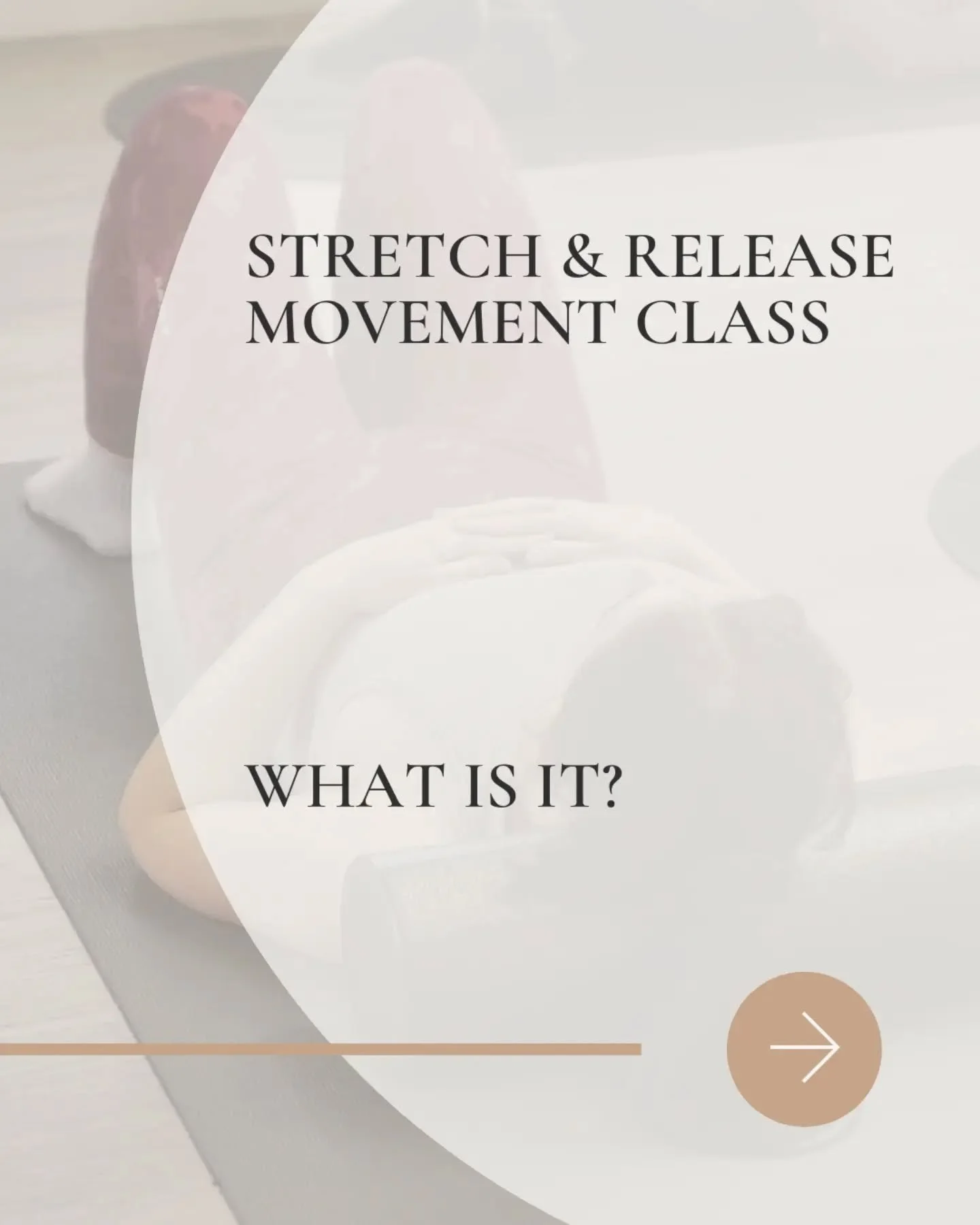 Stretch &amp; Release

Fluid stretching and deep release, for a more mobile, relaxed you 

Weekly classes coming soon

#stretch #myofascialrelease #exercise