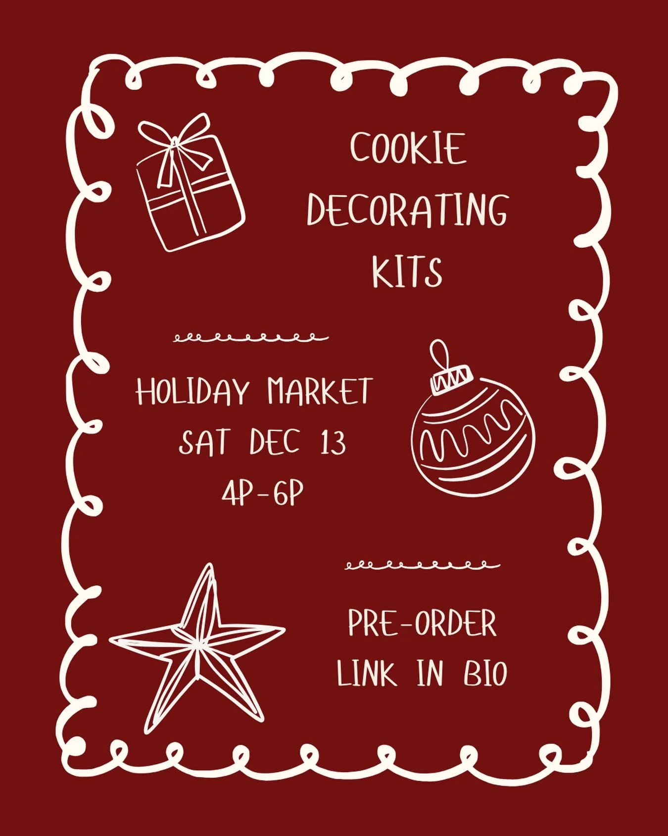 Pre-ordering is now open for our Holiday Cookie Decorating Kits! Pickup at Acacia&rsquo;s Holiday Market at @acacia.flagship in Pa&rsquo;ia on Saturday, December 13 from 4pm-6pm. Limited quantity available day of market. 
Perfect for gifting or a hol