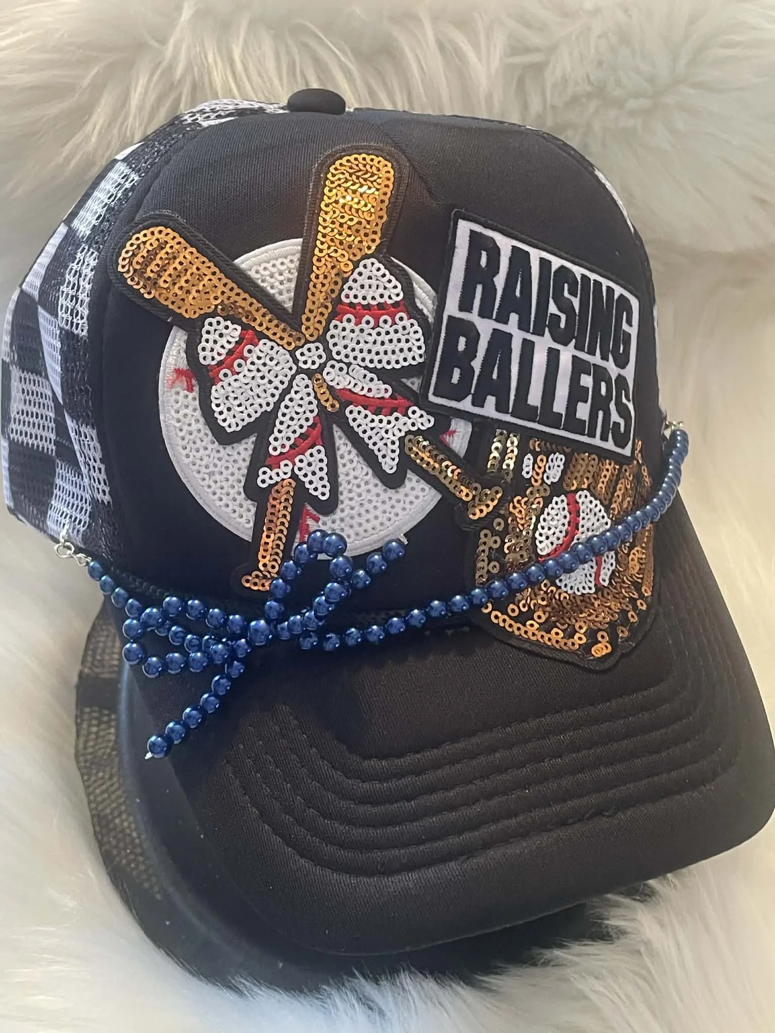 Raising Baller Black/White Checkered Hat
