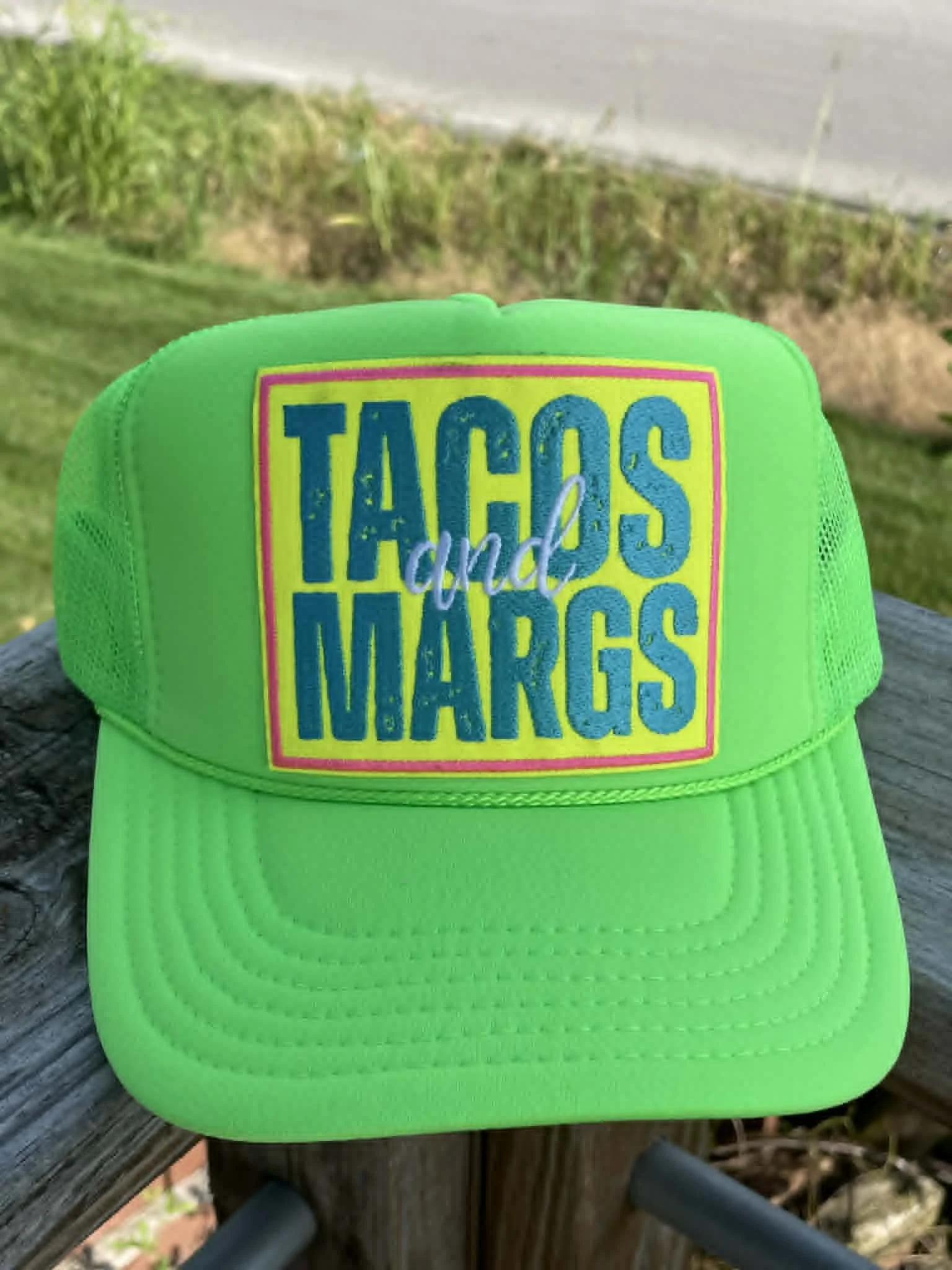 Tacos & Margs Neon Green Trucker Hat