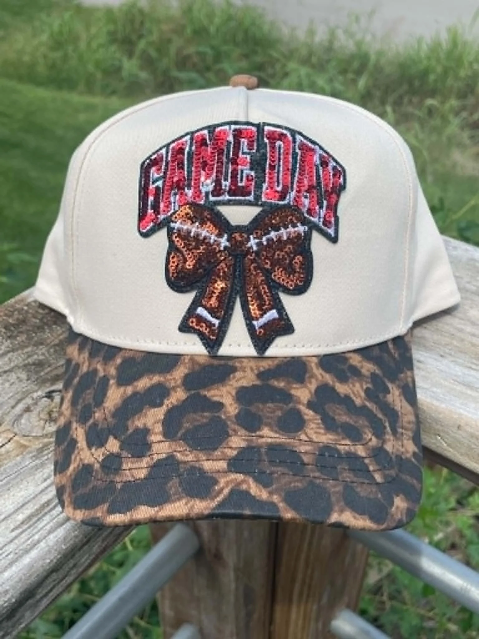'Game Day' Sequin Leopard Print Cap
