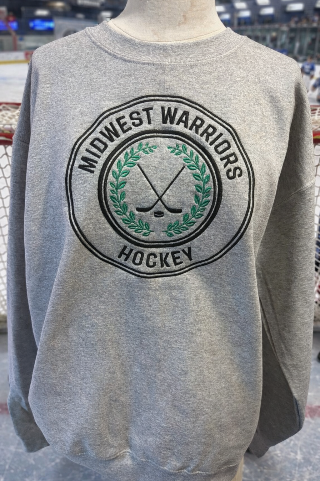Warriors Hockey Crest Custom Embroidery