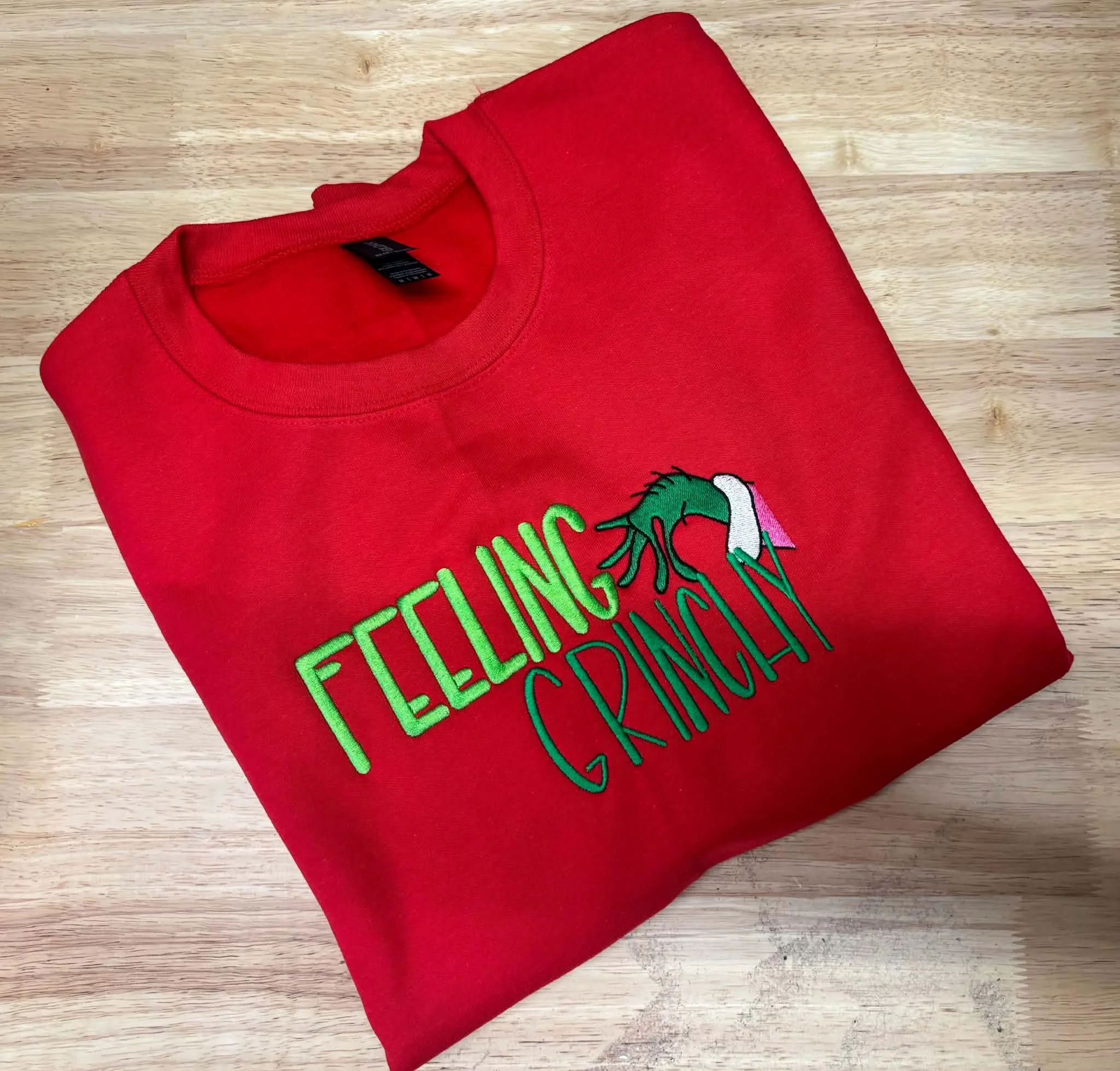'Feeling Grinchy' Red Holiday Sweatshirt