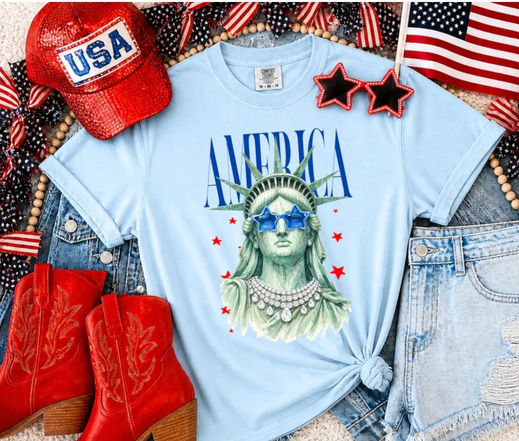 Patriotic Lady Liberty Women's T-Shirt