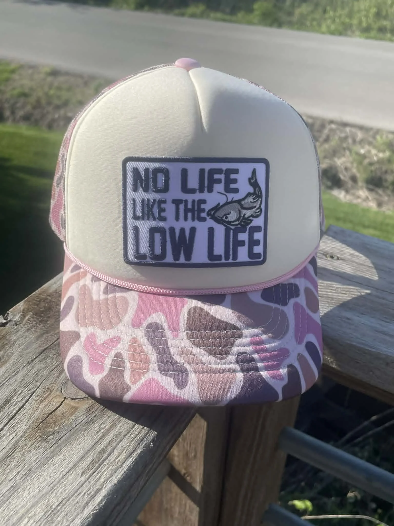 No Life Like the Low Life Vintage Pink Camo
