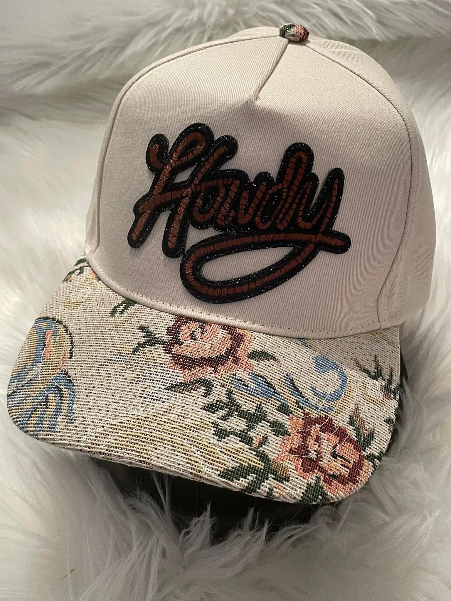 'Howdy' Embroidered Floral Cap