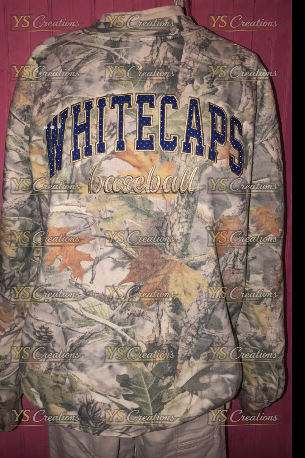 Whitecaps Baseball Customer Embroidered Camo Sweatshirt
