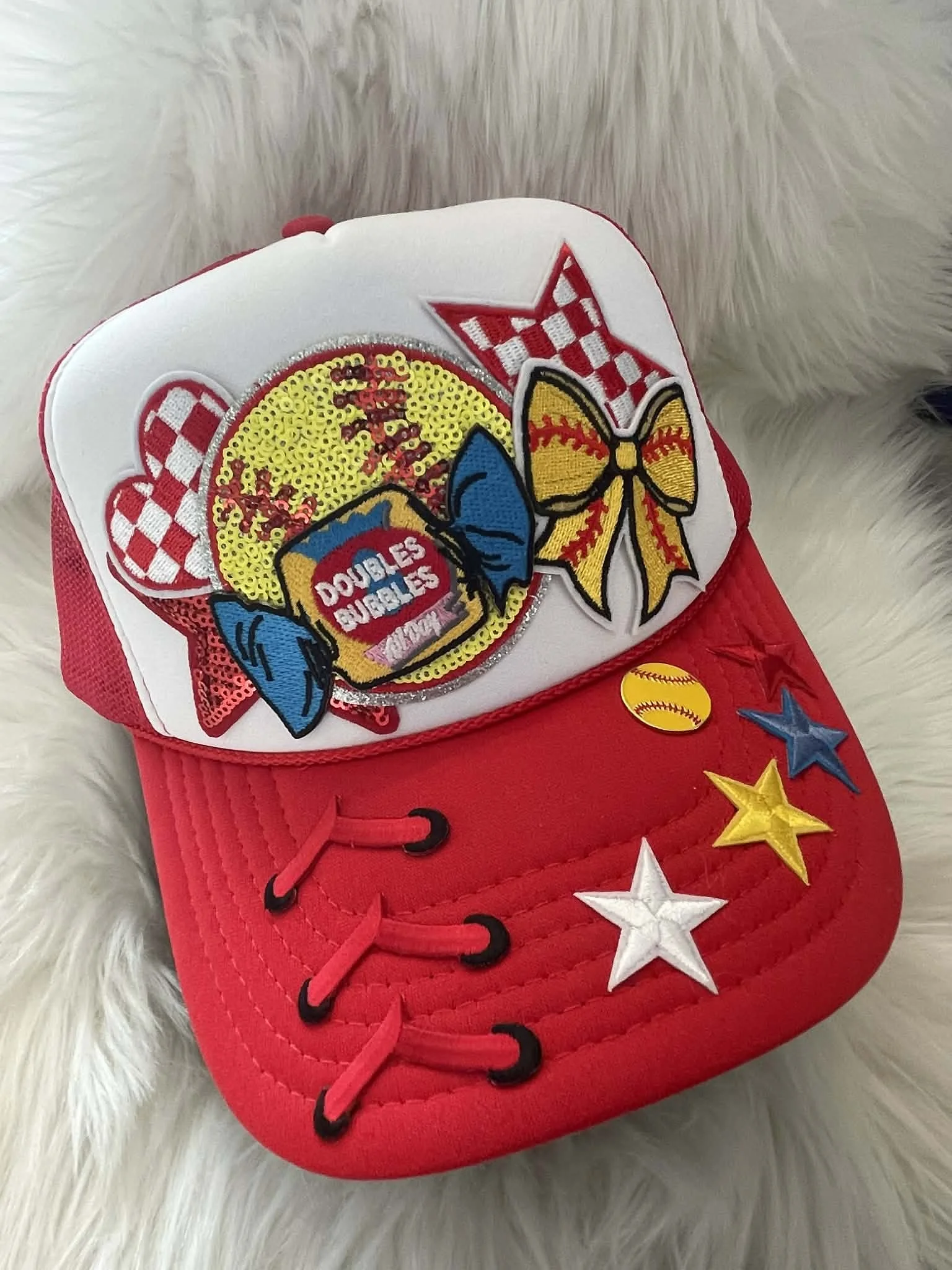 Softball Doubles Bubbles Red/White Otto Trucker