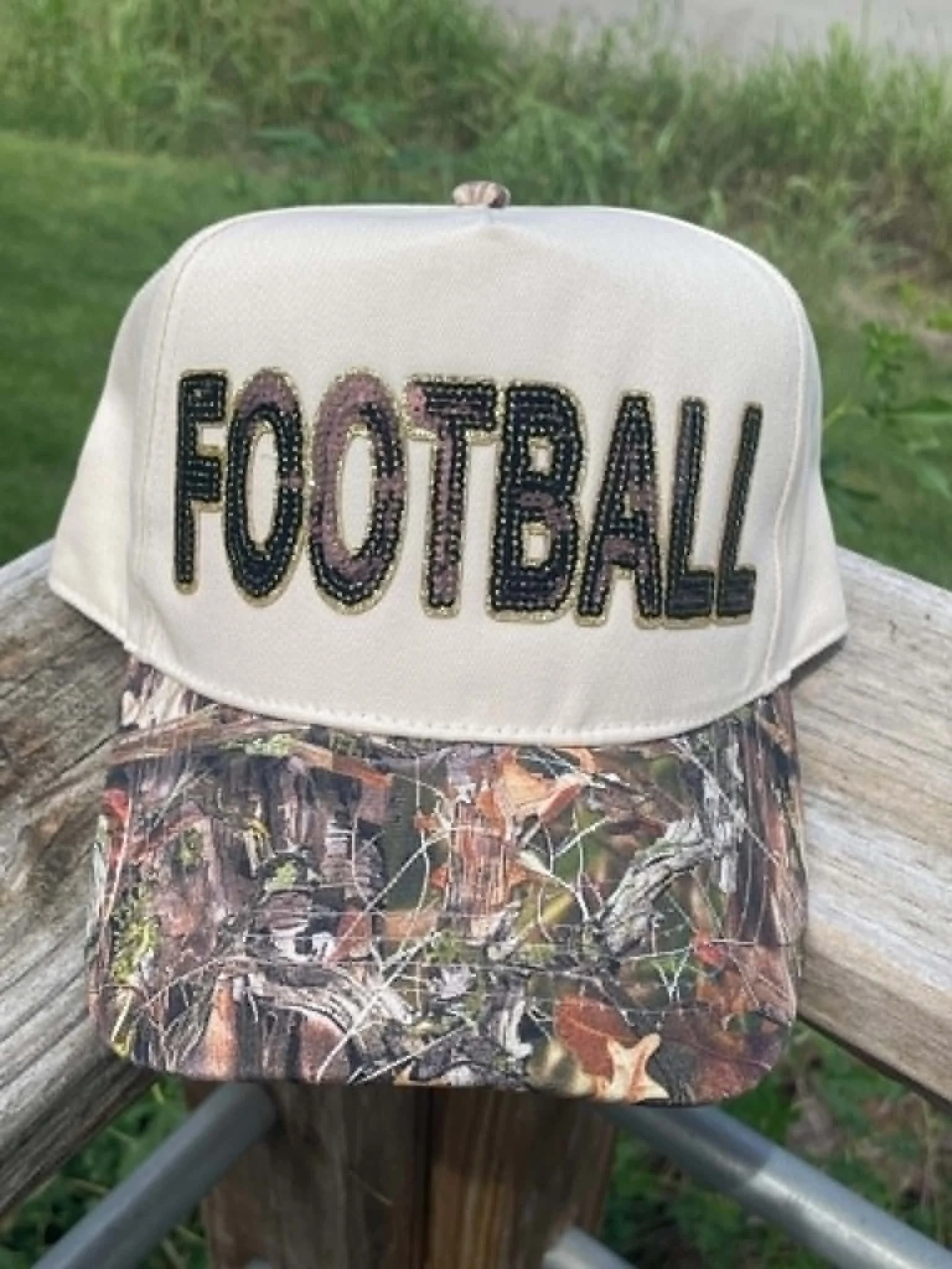 Camo Football Fan on Ponytail Cap