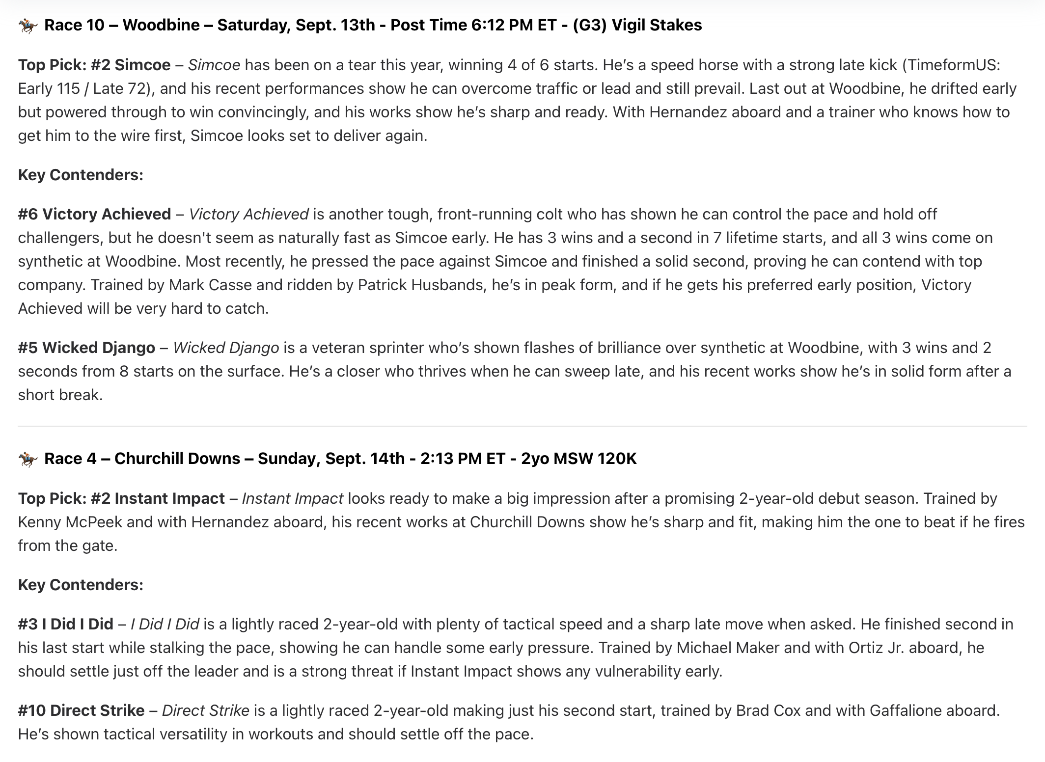 Sept 14, 2025 – 1–1 | +0.30 units 