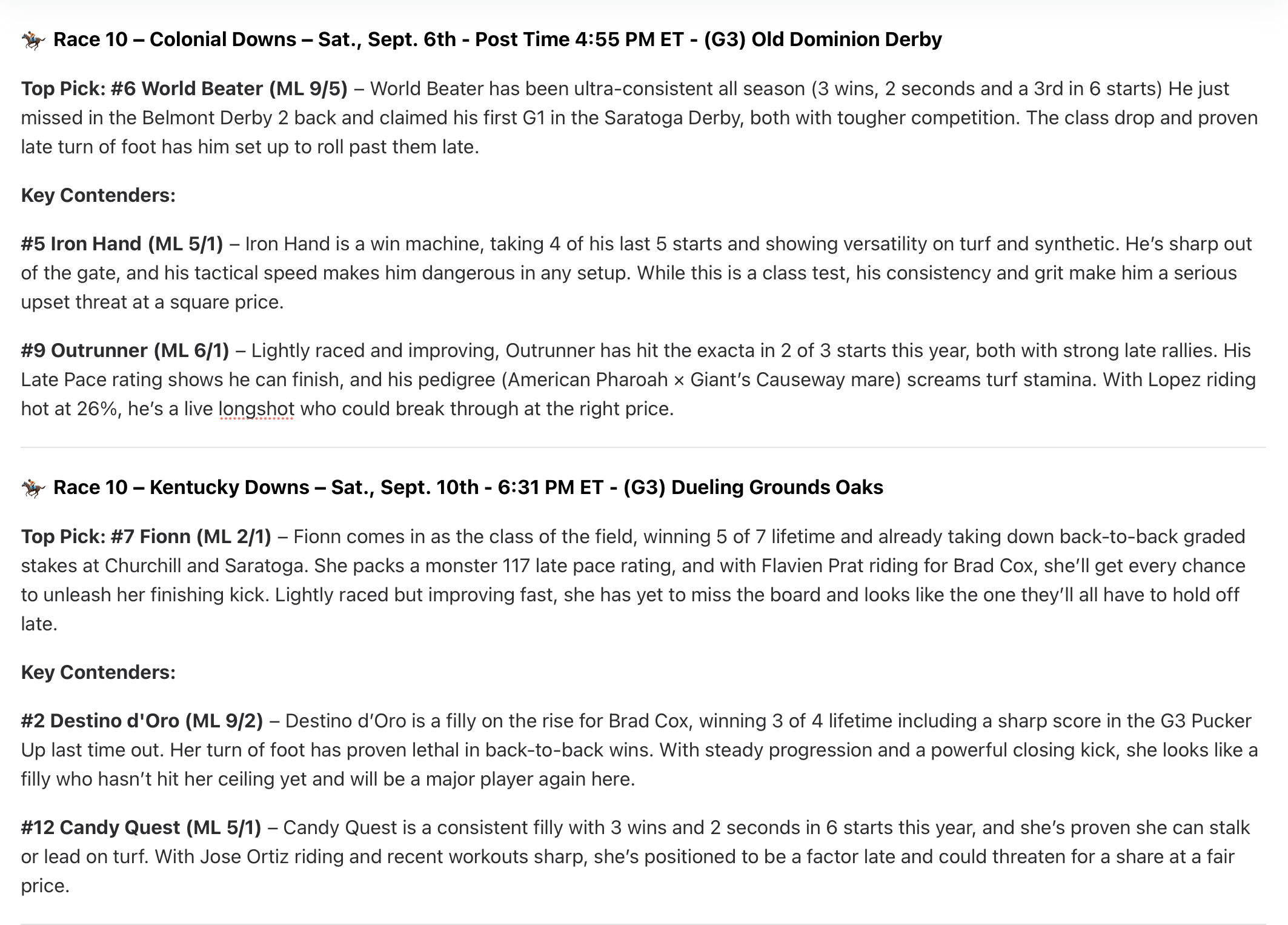 Sept 7, 2025 – 2–0 | +2.80 units