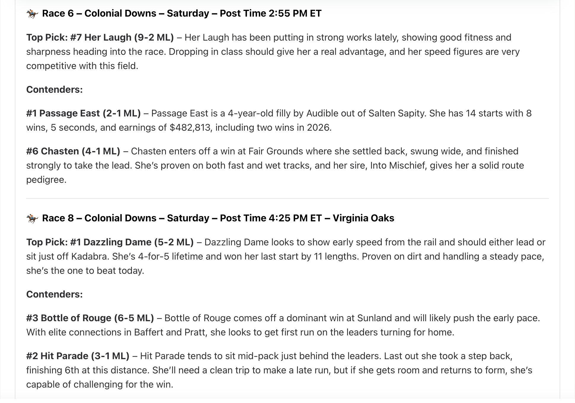 March 15, 2026 – 0–2 | -2.00 Units