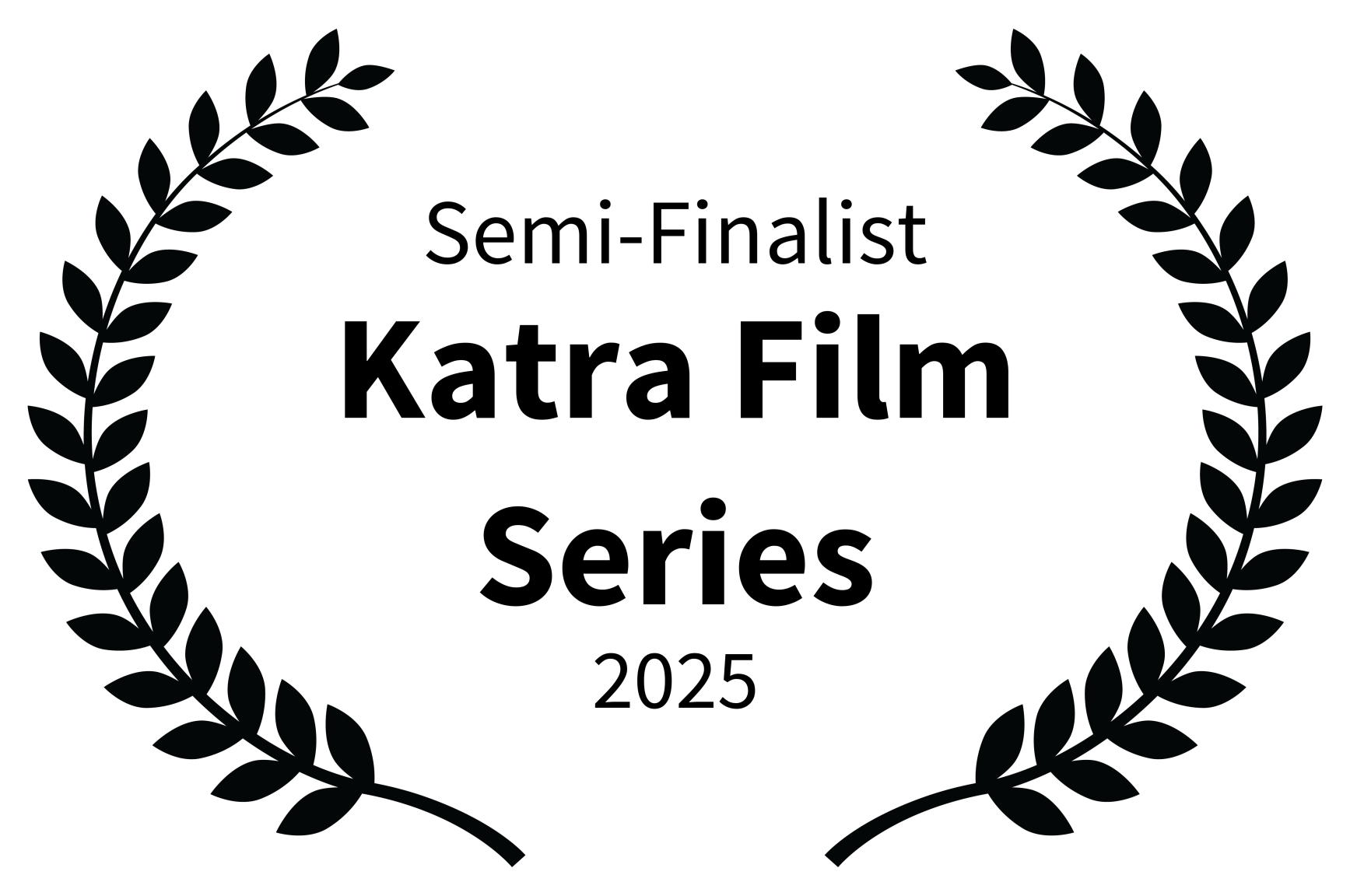 Black silhouette of a laurel wreath surrounding the words "Winner" and "First Place" in black text on a transparent background.