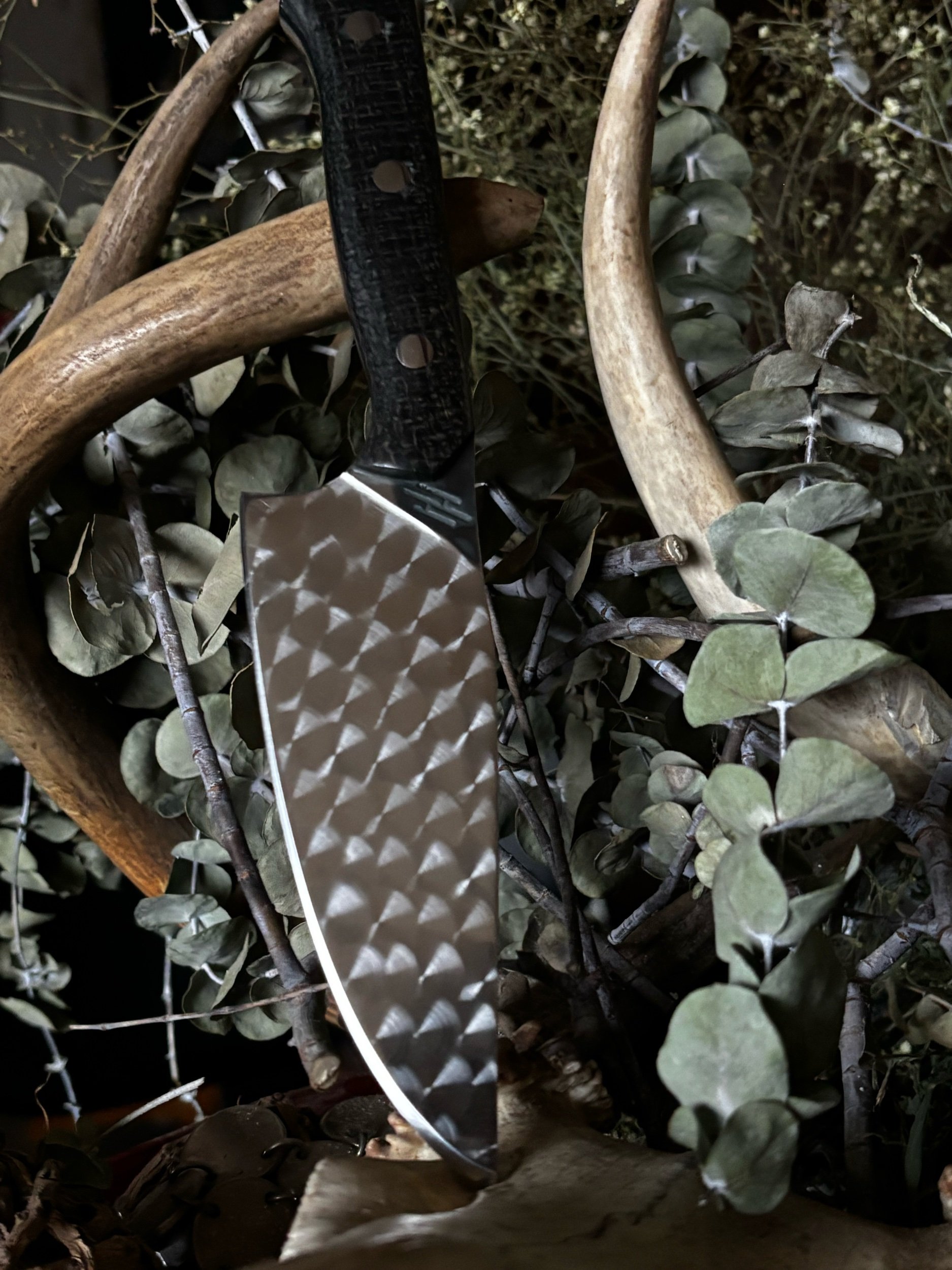 440C Pattern Etched Kitchen Knife