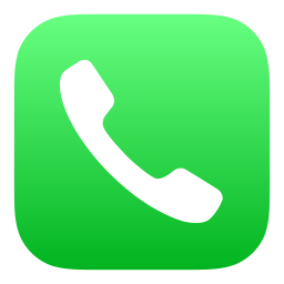Green phone call app icon with a white telephone receiver symbol.