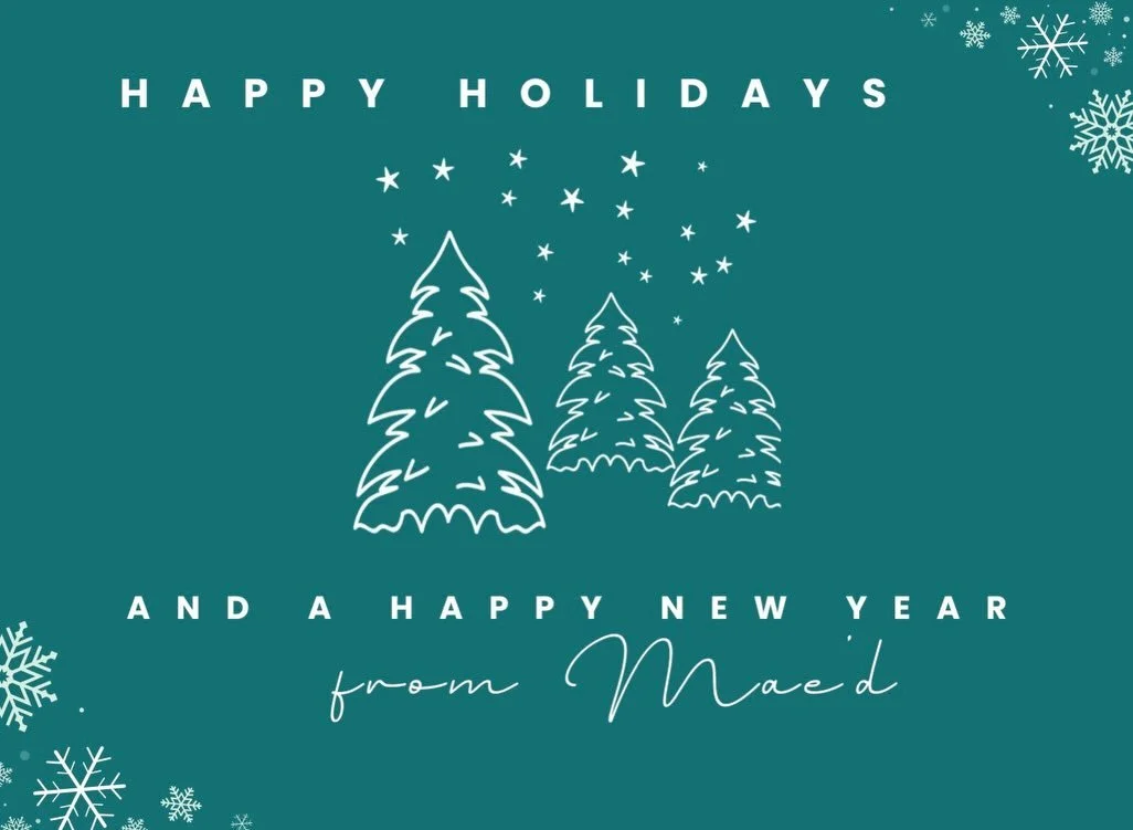 Happy holidays, from Mae&rsquo;d!

Wishing everyone a lovely end of year and bright start to the next ✨ #maed #smallbusiness #happyholidays