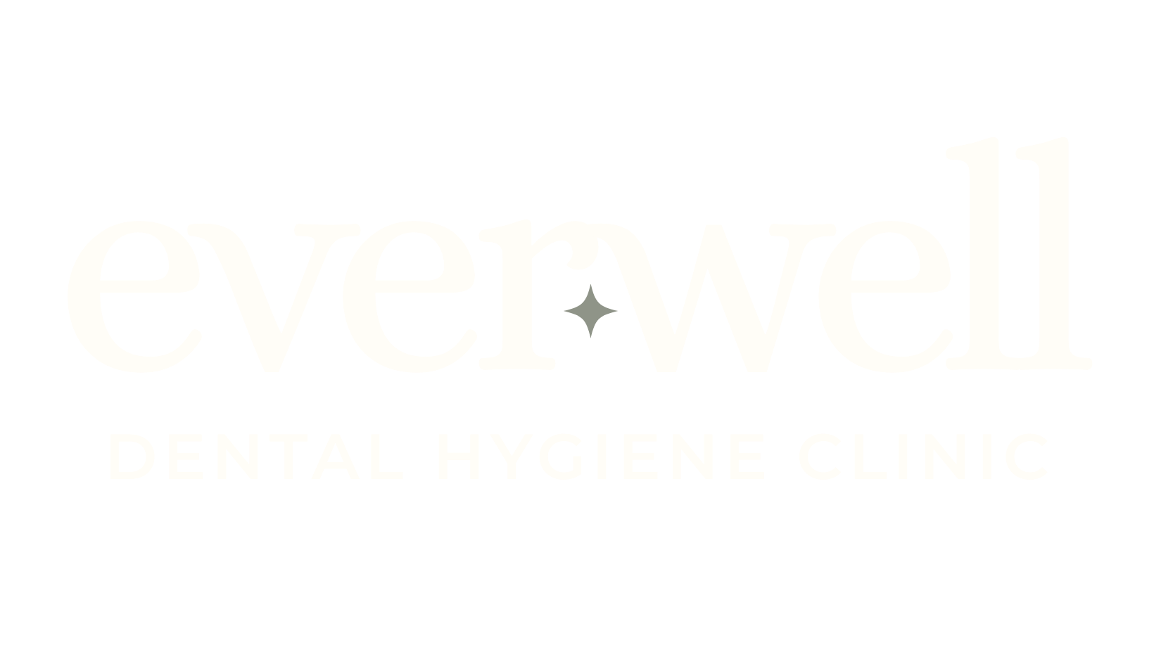Logo for EverWell Dental Hygiene Clinic with the name in large white text and a star symbol inside the letter 'v'