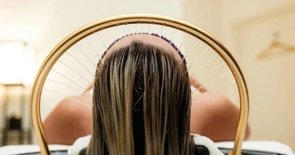 A woman recieving a Japanese Head Spa treatment