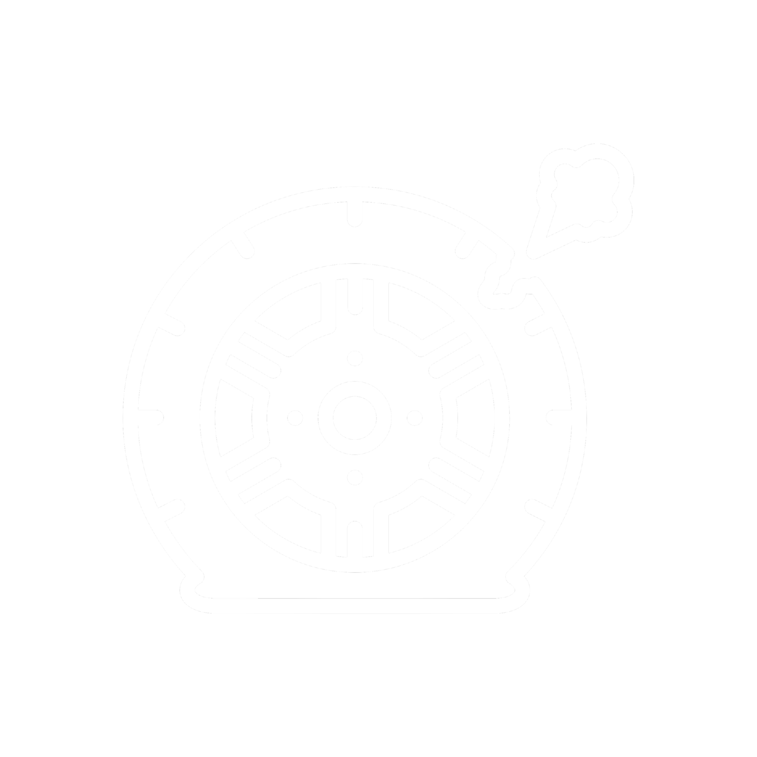 A stylized outline of a fire alarm with a blinking indicator light and a smoking or sparking element on the top right.